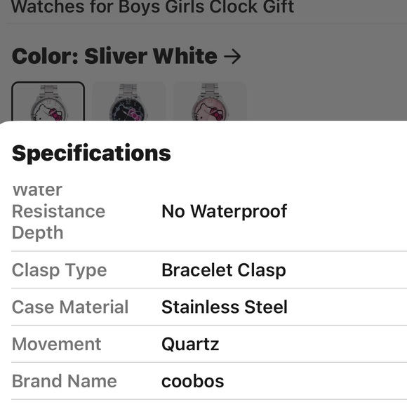 Hello Kitty! Adorable Watch!!! Metallic band! - Picture 6 of 6